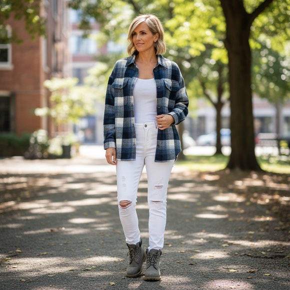 eighty threads Other - EIGHTY THREADS blues part wool shacket S M L